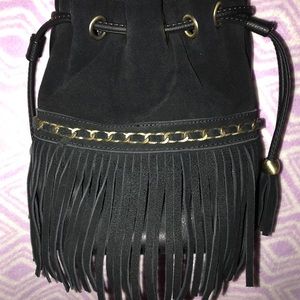 Black fringe pocketbook